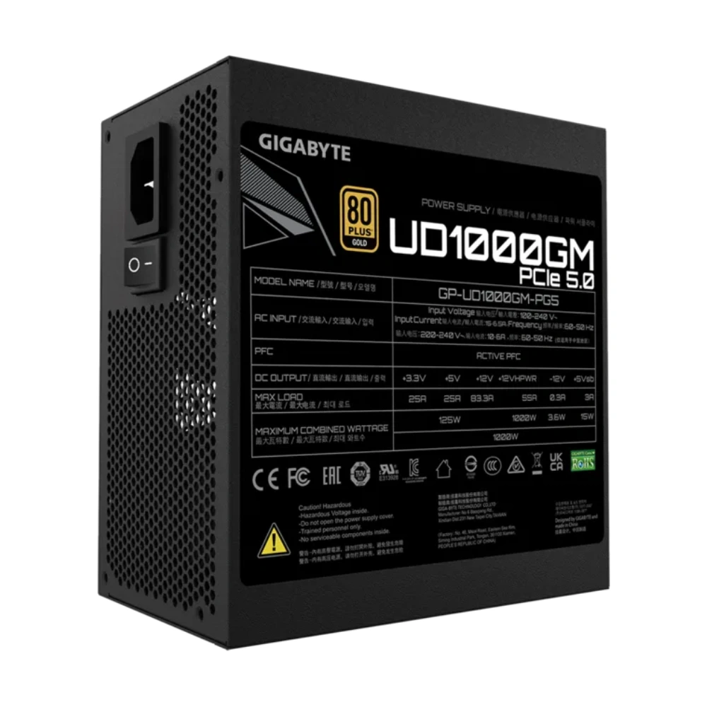 Gigabyte Desktop Power Supply 1000w 80 Plus Gold (UD1000GM PG5) view 3